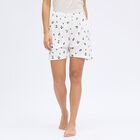 Women's Bright White Floral Printed Shorts, White, small image number null