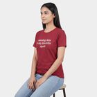 Women's Pink Round Neck Casual T-Shirt, Pink, small