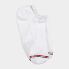 Motif & Stripe No Show Casual Socks, White, small image number null