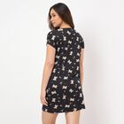Women's Black V-Neck Minimalist Nighty, Black, small