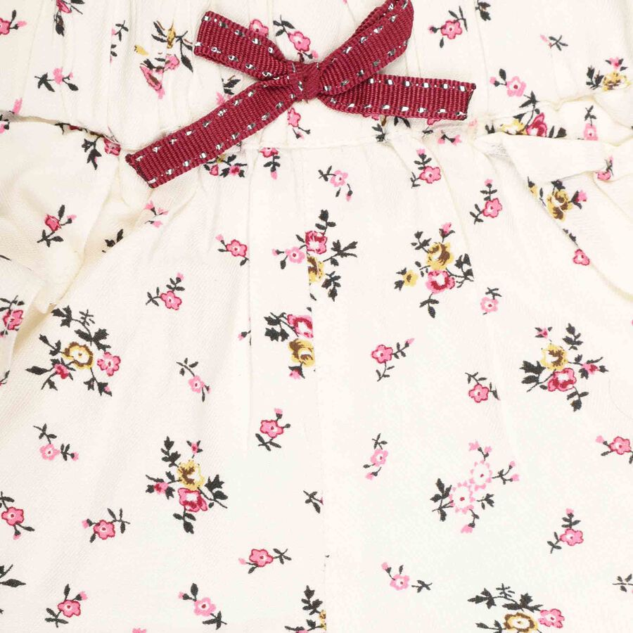 Girls Printed Shorts, Off White, large image number null