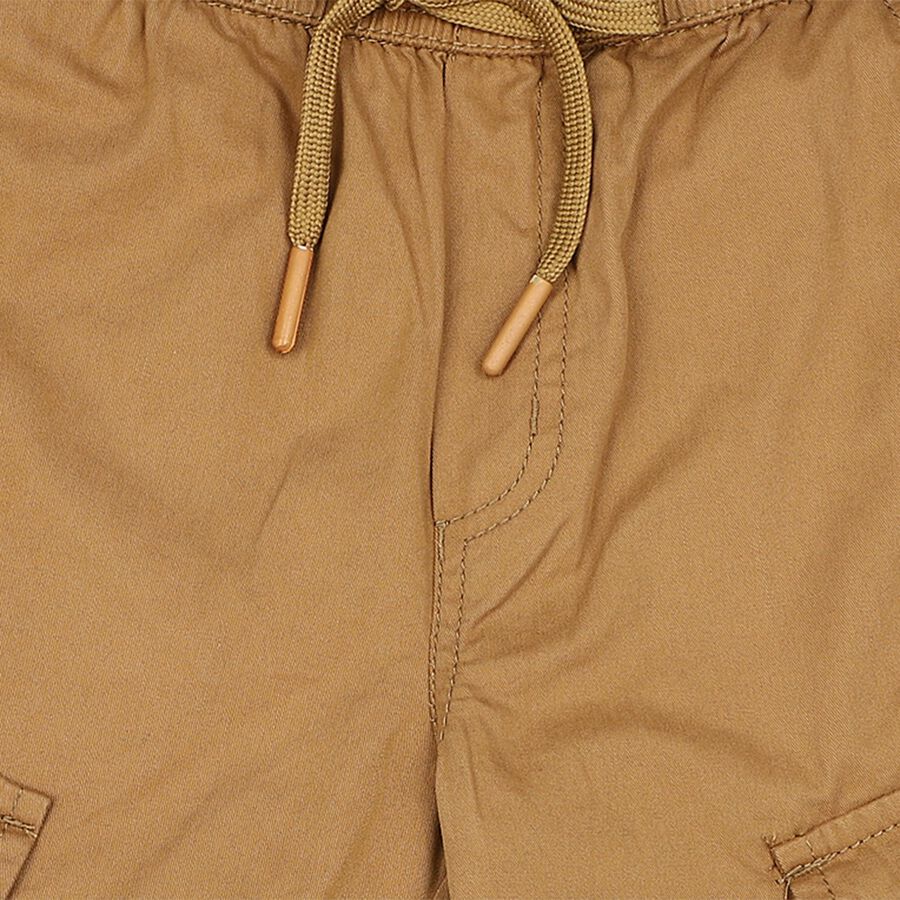 Boys' Khaki Regular Fit Cargo Trousers, खाकी, large