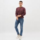 Men's Deep Maroon Crew Neck Casual Sweatshirt, Pink, small image number null