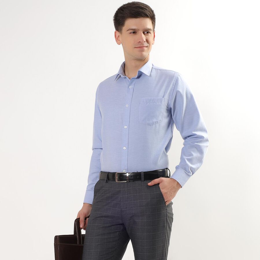 Men's Light Powder Blue Regular Collar Formal Shirt, Light Blue, large image number null