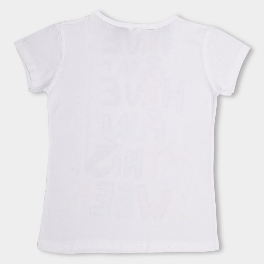 Girls' 100% Cotton T-Shirt, White, large