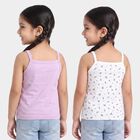 Girls' Lilac Cotton Square Neck Sleeveless Vest, लाइलेक, small