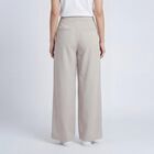 Women's Light Grey Wide-Leg Flat-Front Trousers, हल्का ग्रे, small