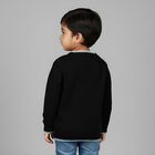 Infants Jet Black Crew Neck Classic Pullover, काला, small image number null