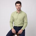 Men's Sage Green Spread Collar Formal Shirt, हल्का हरा, small