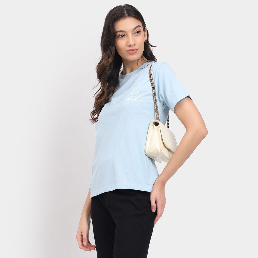 Ladies' Round Neck T-Shirt , हल्का नीला, large image number null