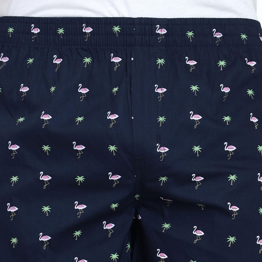 Men's 100% Cotton Boxers , Navy Blue, large