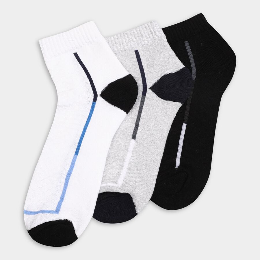Men's Socks (Pack of 3), सफ़ेद, large image number null