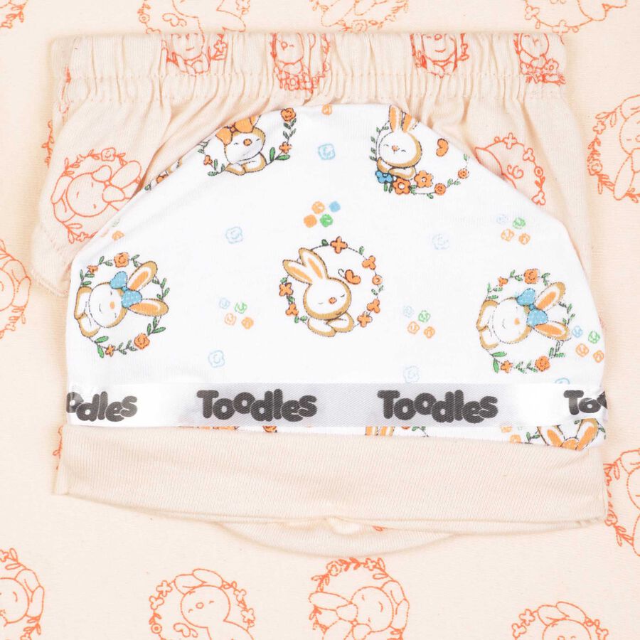 Infants Printed Cotton Baby Gift Set, Peach, large image number null