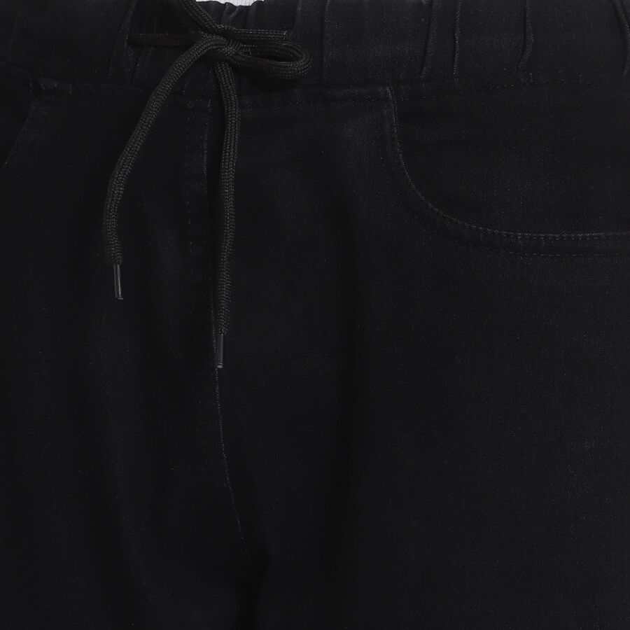 Washed High Rise Jeans, Black, large image number null