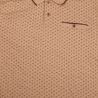 Men Brown Cotton Polo Neck Printed T-Shirt, भूरा, small