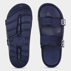 Men's Navy Blue Adjustable Strap Sliders, नेवी ब्लू, small