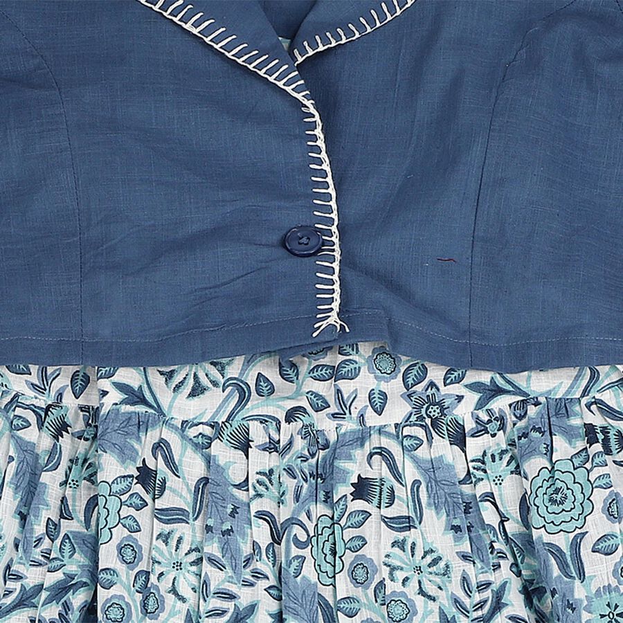 Women's Light Blue Cotton Round Neck Straight Kurta, हल्का नीला, large