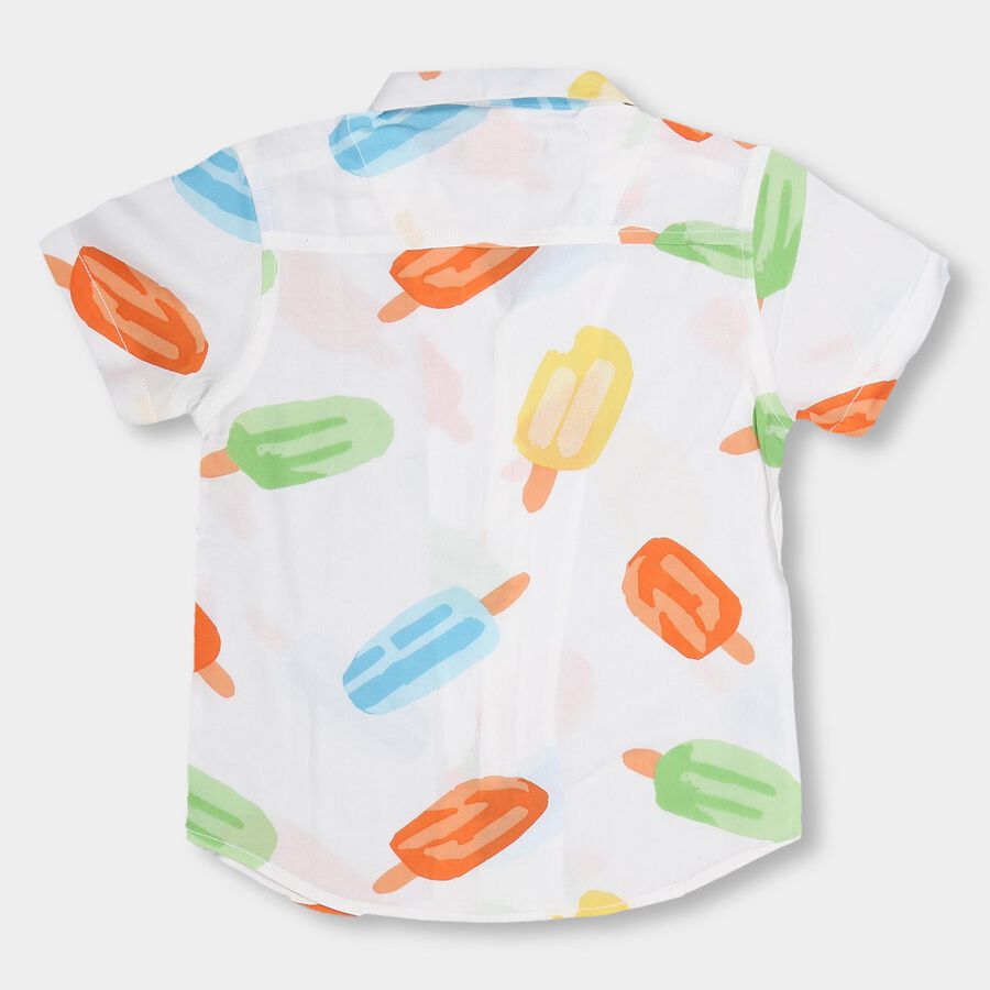 Boys' White Regular Collar Casual Shirt, White, large image number null