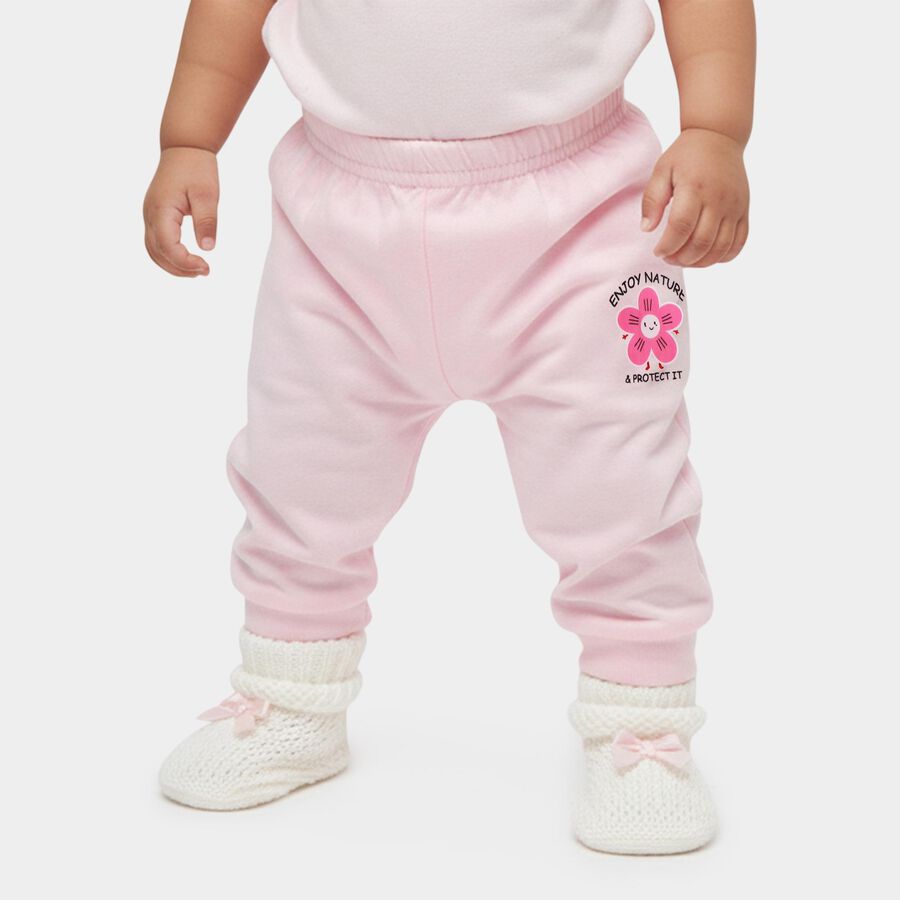 Infants Powder Blue Regular-Fit Cloud Printed Cotton Pyjama, Pink, large