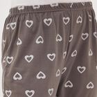Women's Muted Charcoal Grey Heart Print Elastic Waist Pyjama, गहरा ग्रे, small image number null