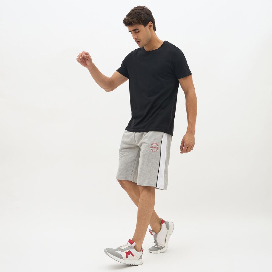 Men's Light Heather Grey Regular Fit Solid Jamaican Shorts, मिश्रित हल्का ग्रे, large image number null
