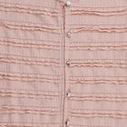 Girls Pale Peach Round Neck Casual T-Shirt, पीच, small