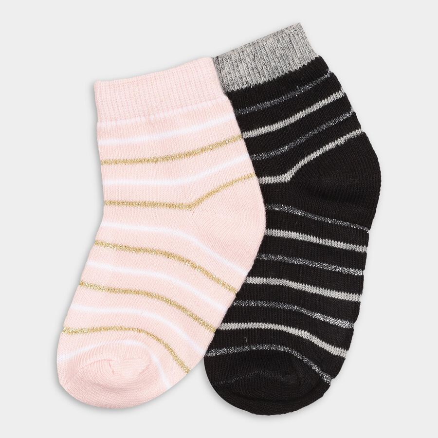 Girls' Socks (Pack of 2), Black, large image number null