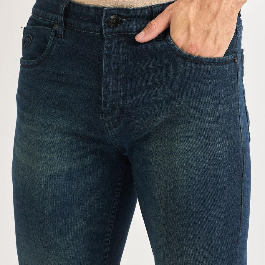 Men's Slim Fit Jeans , गहरा नीला, large image number null