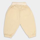 Infants Light Beige Elastic Waist Embroidered Trousers, Beige, small image number null