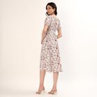 Women's Maroon V-Neck Classic Fit and Flare Dress, Maroon, small