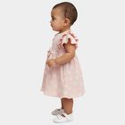 Infants' Pink Regular Fit Daisy Printed Ruffle Sleeve Frock, Light Pink, small