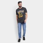 Men's 100% Cotton Round Neck Half Sleeves T-Shirt, गहरा ग्रे, small