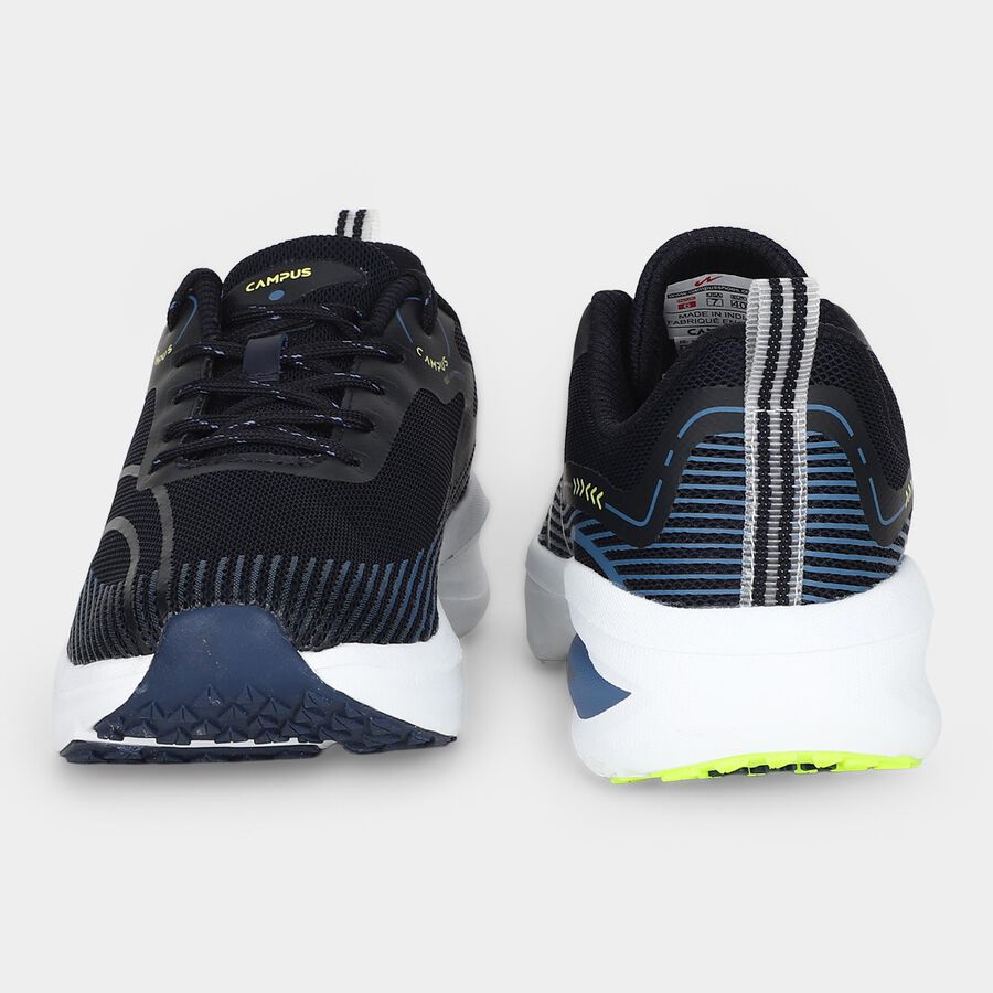 Men's Navy Blue Lace-Up Sneakers, Navy Blue, large