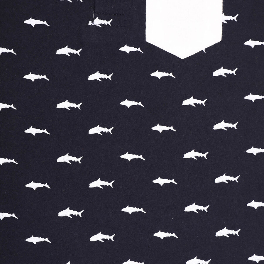 Boys All Over Print T-Shirt, Navy Blue, large image number null