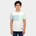 Boys' Light Green Round Neck Casual T-Shirt, Light Green, small