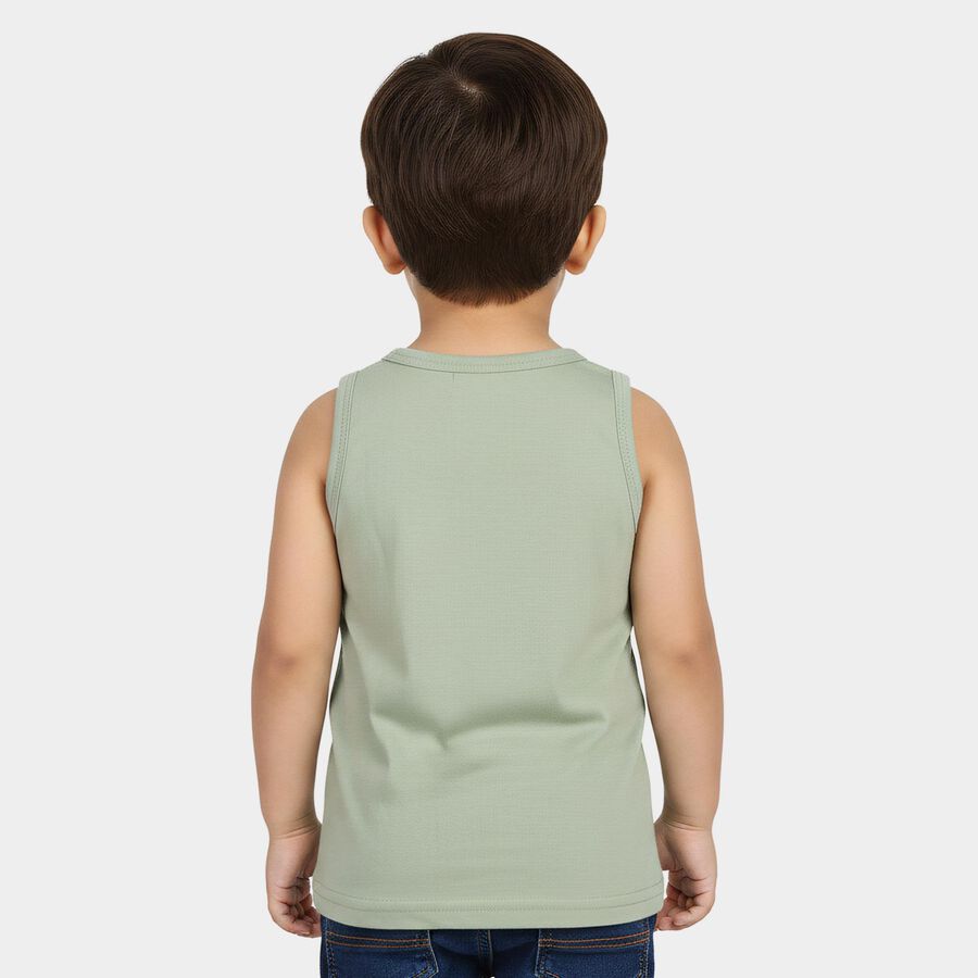 Infants Green Cotton Vest, Light Green, large