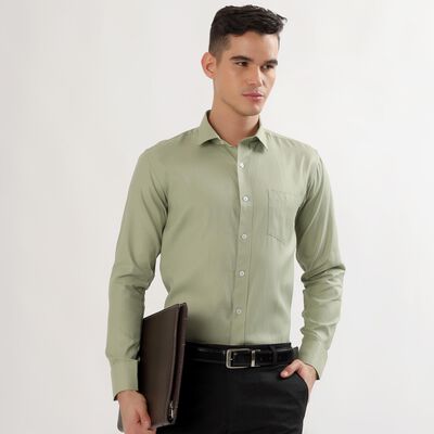 Men's Muted Sage Green Slim Fit Formal Shirt