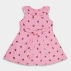 Girls' 100% Cotton Frock, गुलाबी, small image number null