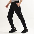 Men's Jet Black Slim Fit Reflective Track Pants, काला, small image number null