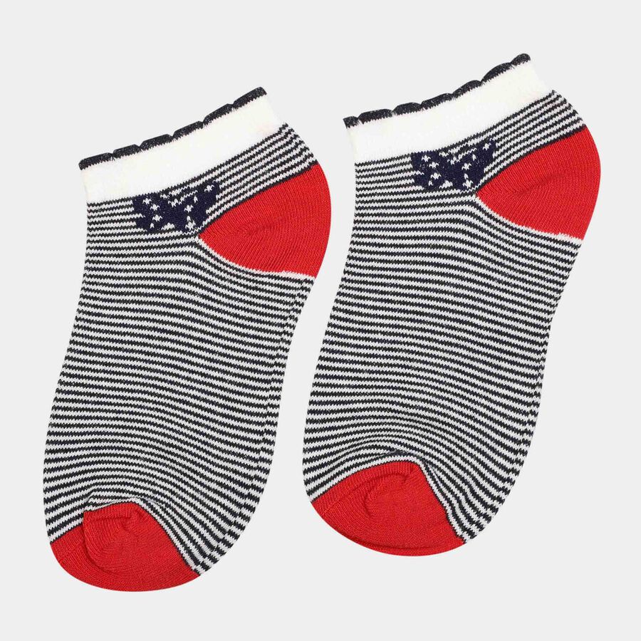 Girls Jacquard Socks, White, large image number null