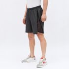 Men's Charcoal Black Regular Fit Mesh Panel Sports Shorts, Dark Grey, small