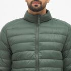 Men's Dark Sage Green High Neck Quilted Puffer Jacket, Dark Green, small image number null