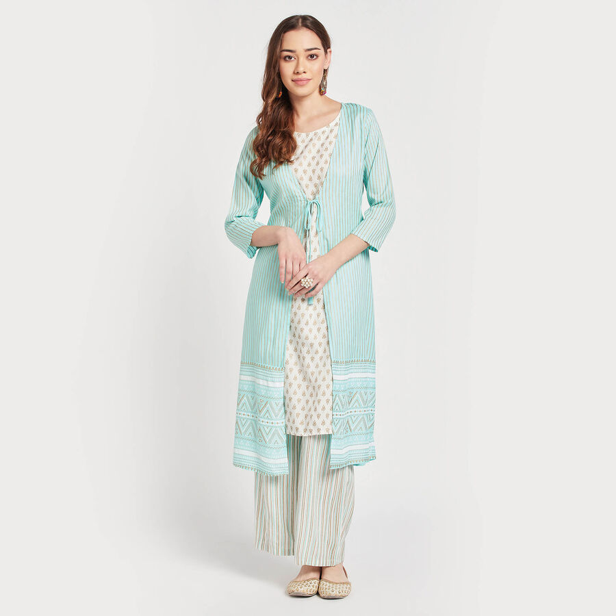 All Over Print Kurta, हल्का हरा, large image number null