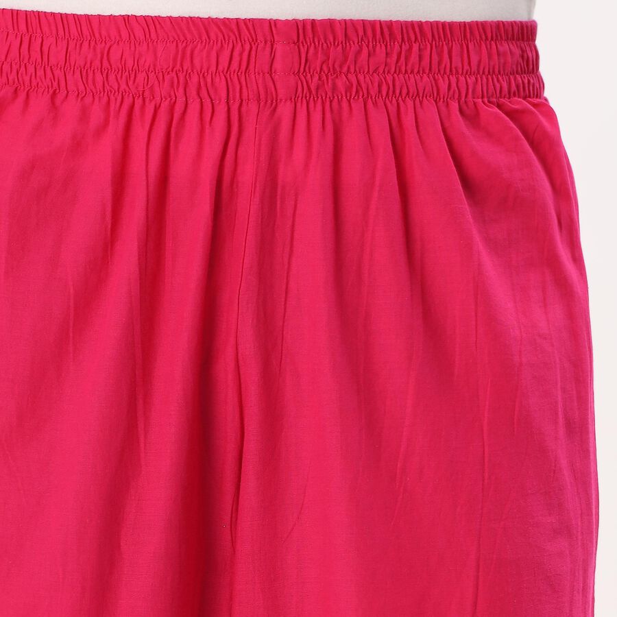 Women's Bright Magenta Pink Cotton Embroidered Ethnic Set, Fuchsia, large image number null