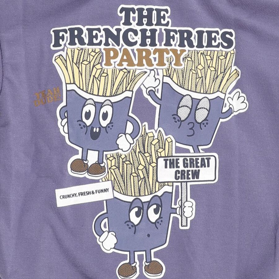 Boys Muted Lavender Purple Hooded Casual Sweatshirt, Mid Blue, large image number null