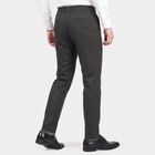 Men's Black Slim Fit Textured Chino Trousers, Black, small