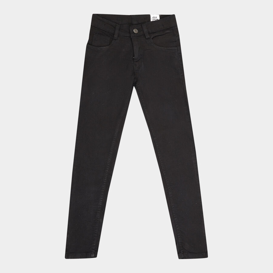 Boys Skinny Joggers, Black, large image number null