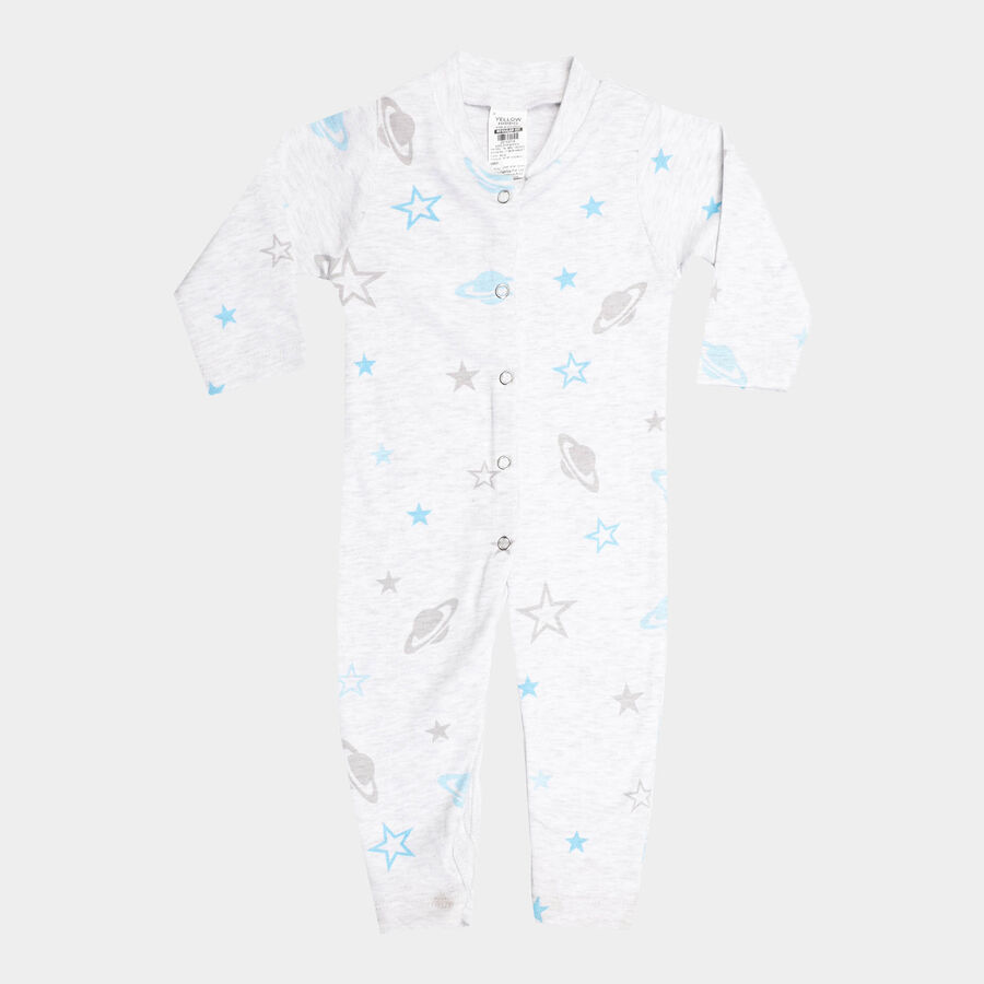 Infants Cotton All Over Print Bodysuit, मिश्रित हल्का ग्रे, large image number null