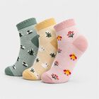 Women's Assorted Regular Fit Striped Novelty Pack of 3 Socks, Assorted, small