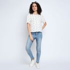 Ladies' 100% Cotton Crop  Top, ऑफ व्हाइट, small image number null